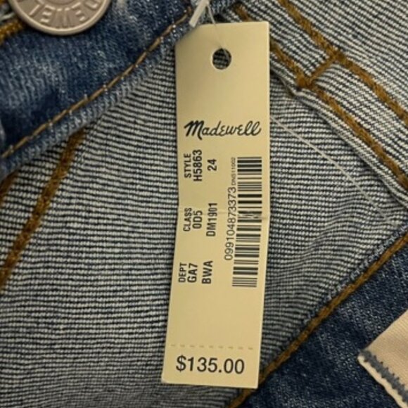 Madewell Size 24 The High Rise Slim Distressed Raw Hem Boyfriend Jeans N… - Picture 6 of 10